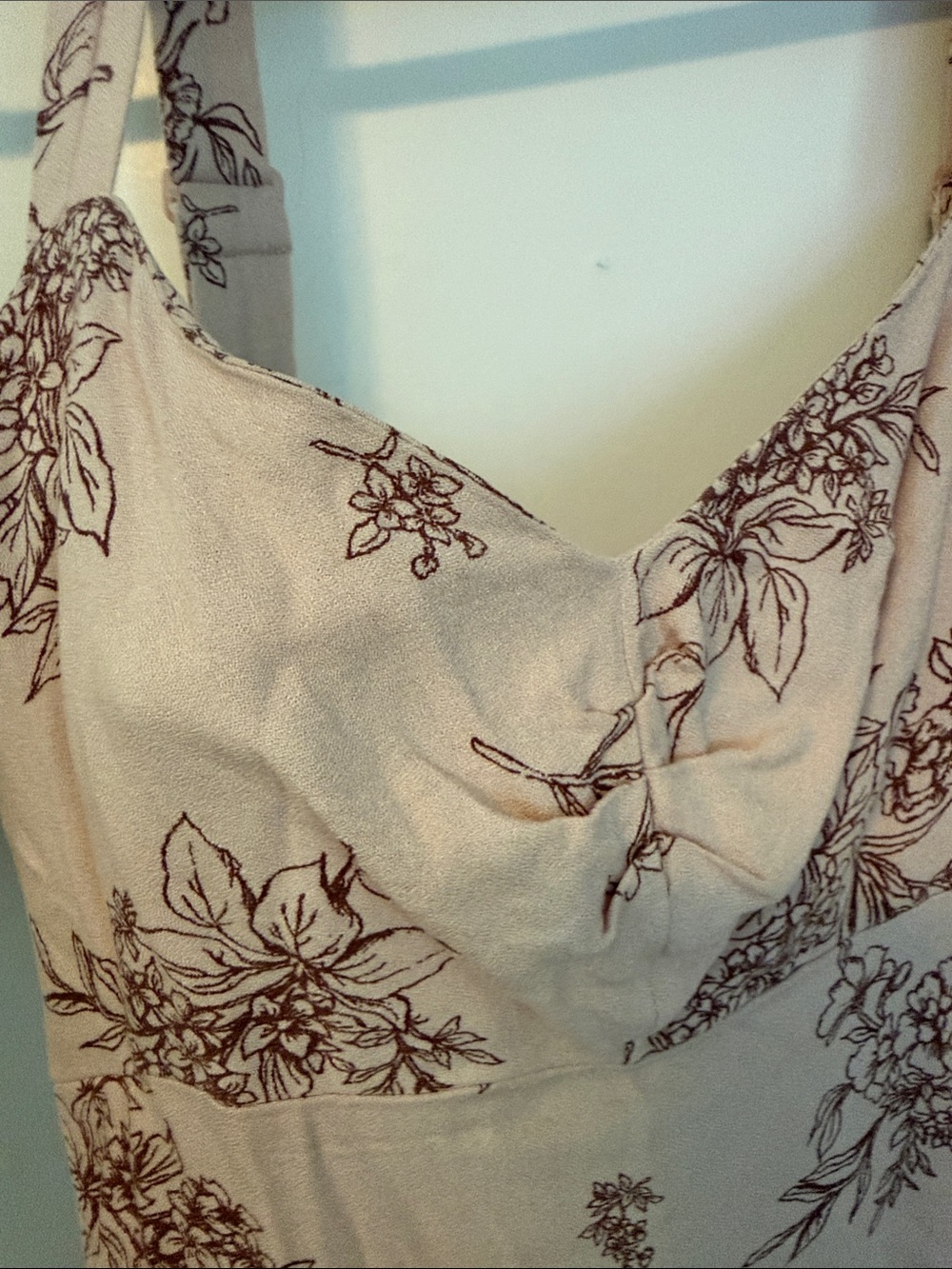 Old Navy Pink Midi Dress with Burgundy Floral Print - Picture 9 of 11